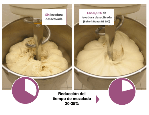 Reducción tiempo de mezclado levadura desactivada